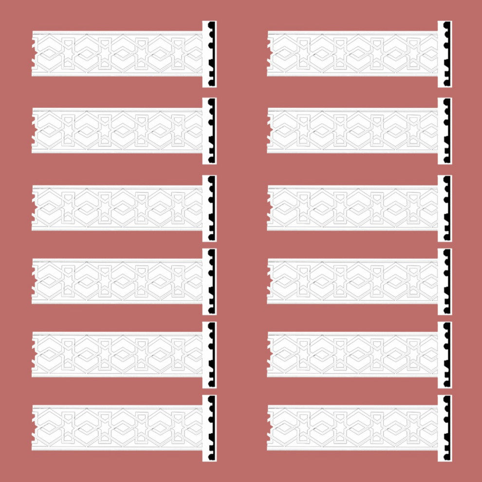 Crown Molding White Urethane Willoughby Ornate  12 Pieces Totaling 1128" Length