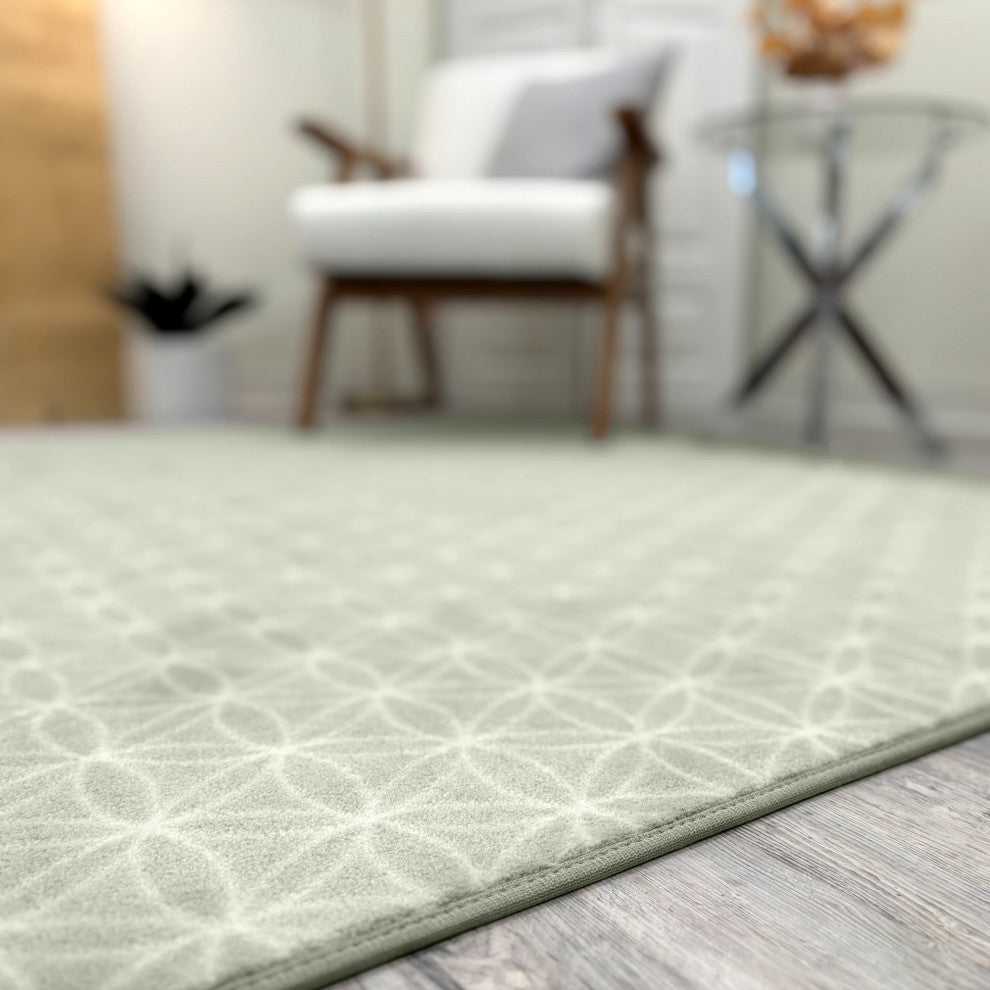EYELET Soft Tactesse Nylon Area Rug with Anti-Stain Protection, Aquatic, 7'x10'