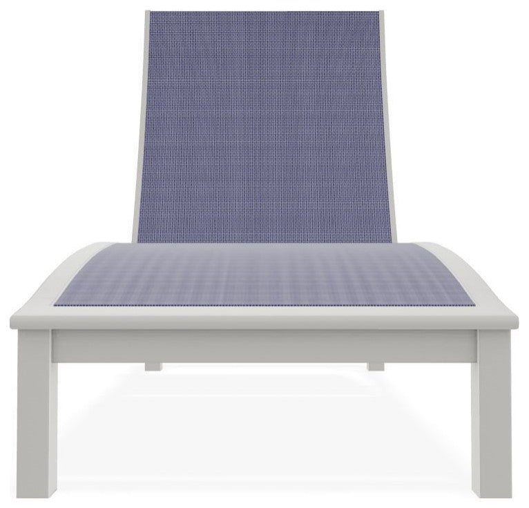 Bazza Sling 4-Position Contour Outdoor Chaise Lounge, Breeze/Snow