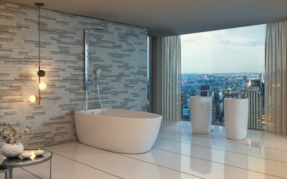 Malibu Atoll Oval Soaking Bathtub 60x32x23 White