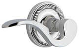 Rope Rose With Manor Lever, Bright Chrome, Passage, Right-Handed