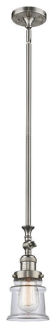 Small Canton 1-Light Mini Pendant, Brushed Satin Nickel, Clear