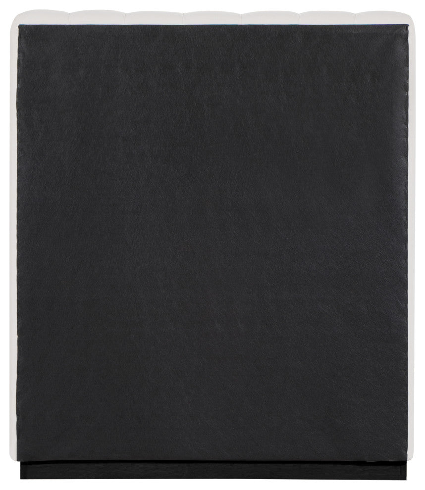 Lucia Beige Linen Textured Fabric Full Bed, Beige, Twin, Black Finish