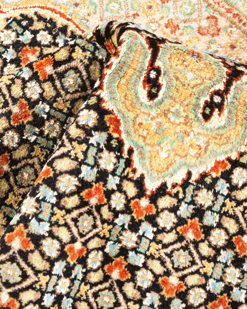 Waw One-of-a-Kind Hand-Knotted Area Rug Black, 4'7"x7'4"