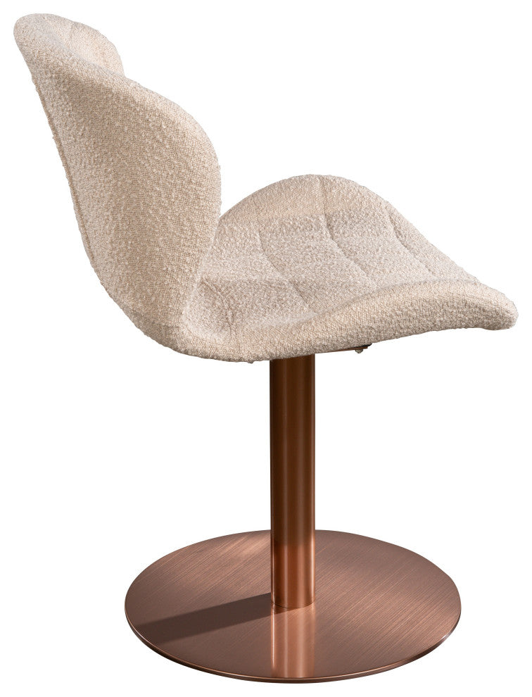 Xander Swivel Chair, Off White and Bronze