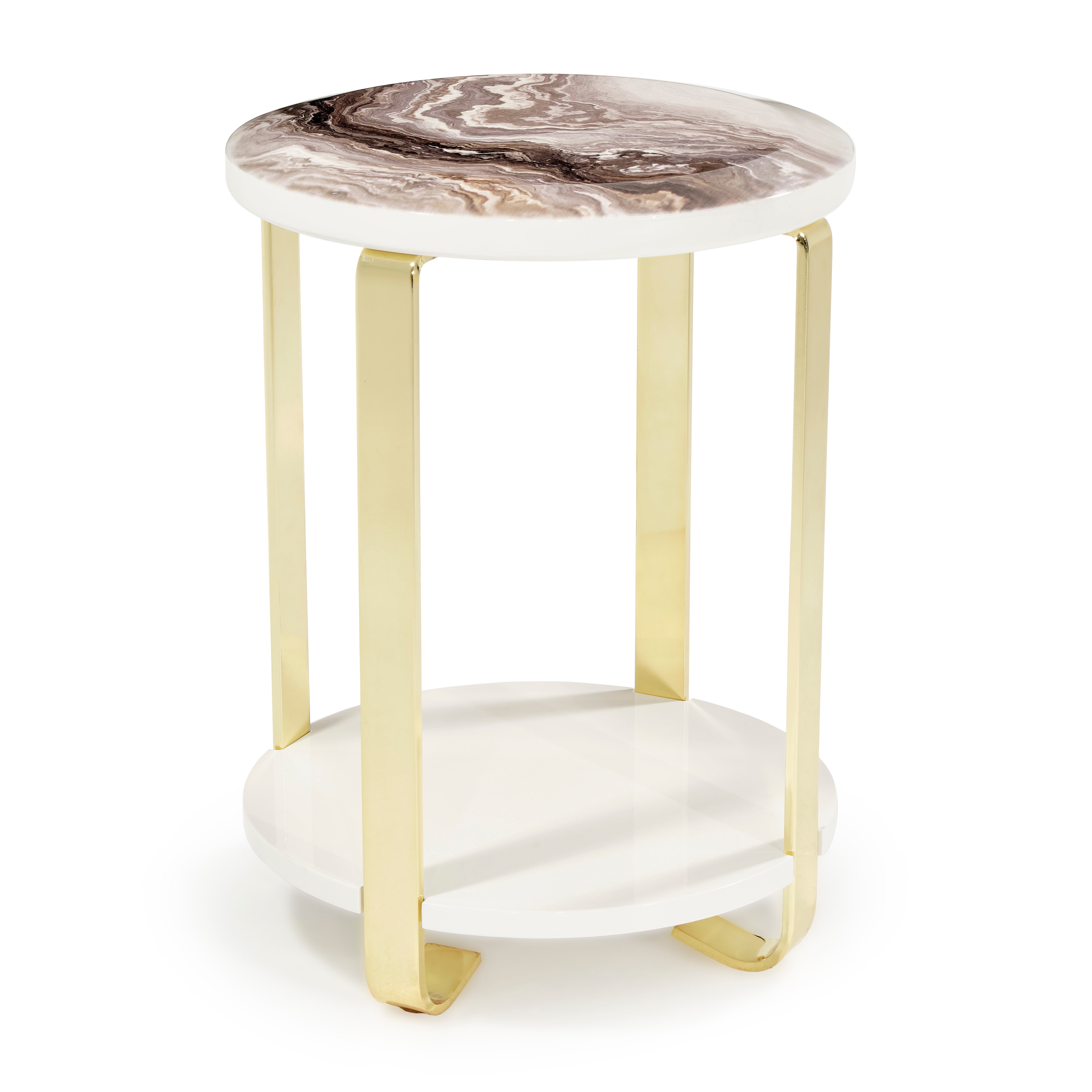 Ariana Chairside Table, Gold