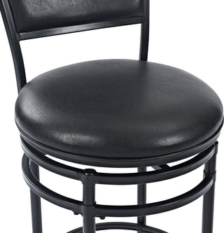 Rachel Swivel Bar Stool, Black With Black Cushion