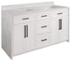 Palisade 60" Bathroom Vanity, White, Engineered Marble, Double
