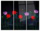 "Rain and Flowers With Buds and Drops" Metal Wall Art, 3 Panels, 36"x28"