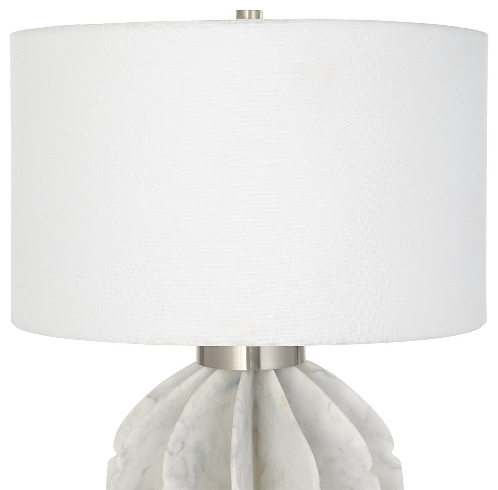 Uttermost Repetition White Marble Table Lamp