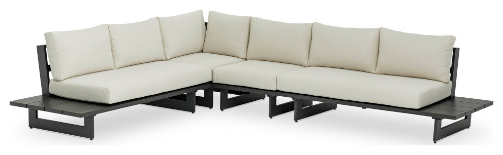 Maldives Cream Water Resistant Fabric Outdoor Patio Modular Sectional