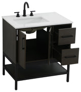 Home Living 32" Single Bathroom Vanity, Mocha Brown