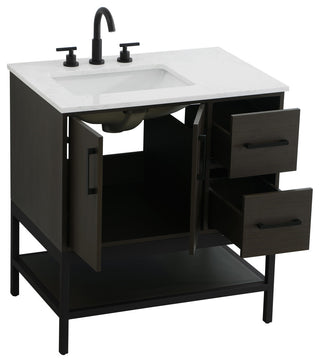 Home Living 32" Single Bathroom Vanity, Mocha Brown