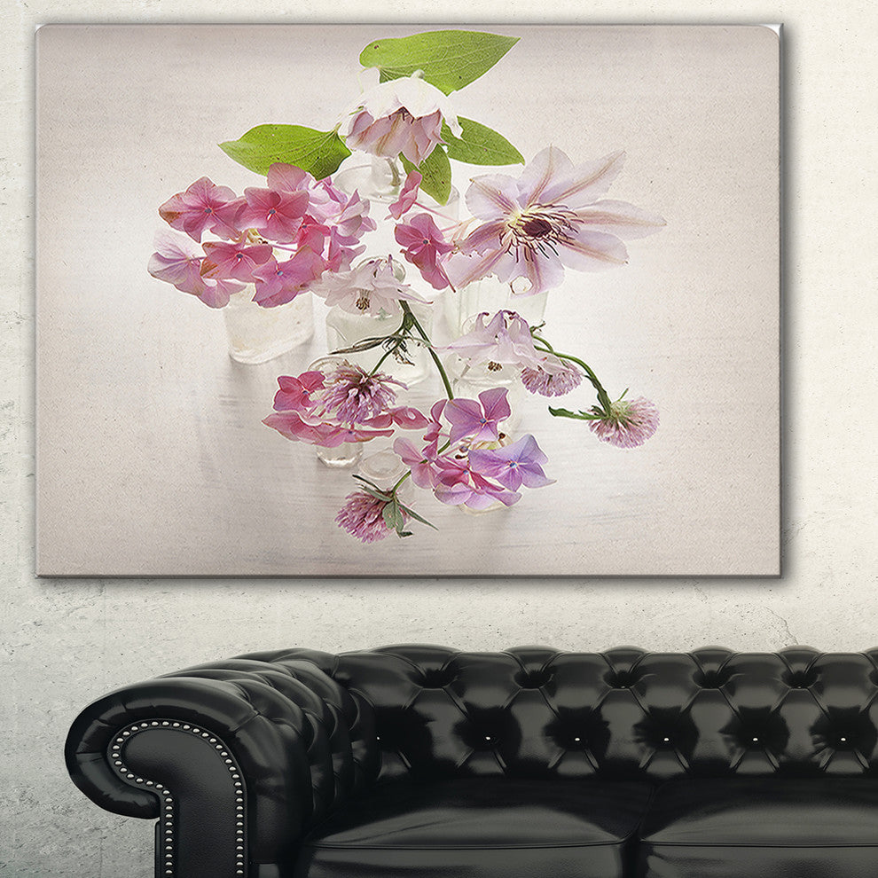 "Vintage Pink Flowers" Canvas Print, 40"x20"