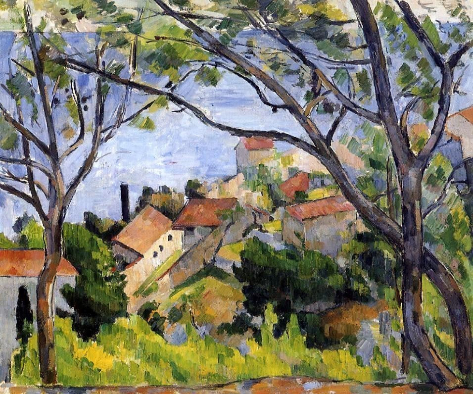 Paul Cezanne L-Estaque- View Through the Trees Wall Decal