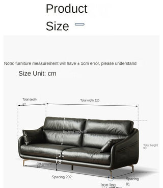 Leather Classic Sofa, Brown Yellow 4-Seater Sofa 110.2x38.2x36.6"