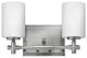 Hinkley Laurel Small Two Light Vanity, Brushed Nickel