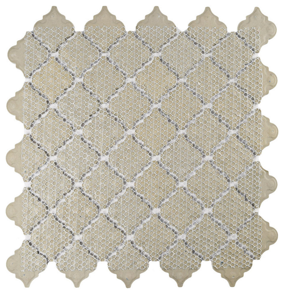 Hudson Tangier Mosaic Floor and Wall Tile, Silk White, Sample