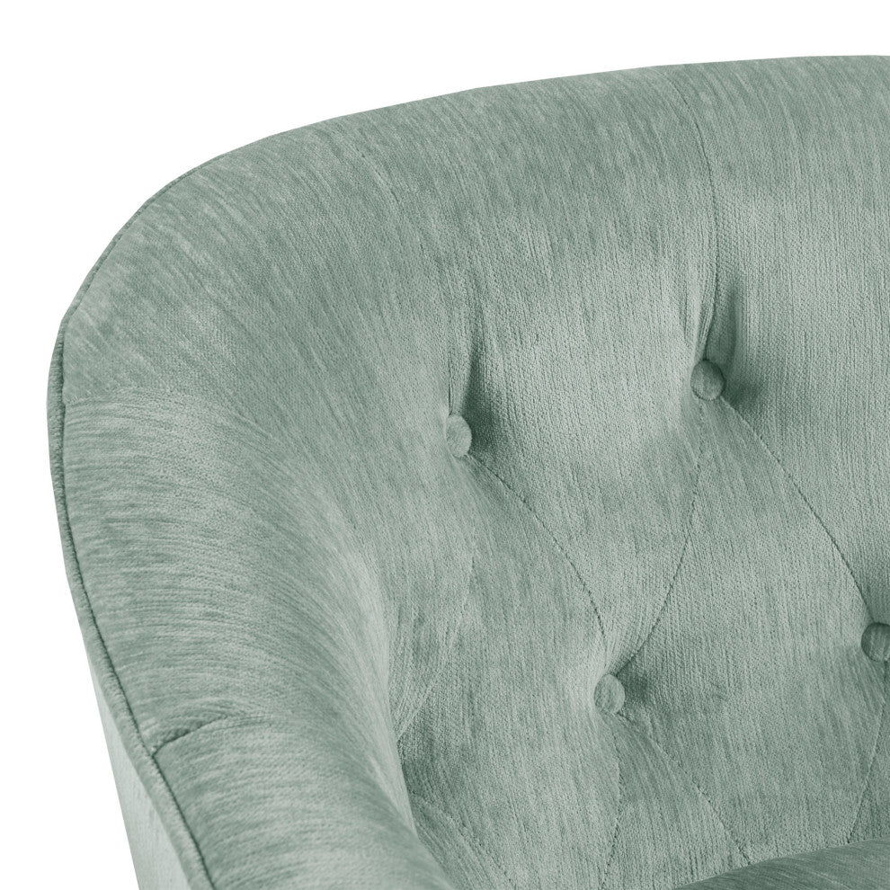 Madison Park Calvin Curved Wide Back Swivel Accent Chair, Light Green