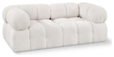Ames Boucle Fabric Modular Sofa, Cream, 2-Piece: 2 Corner Chair
