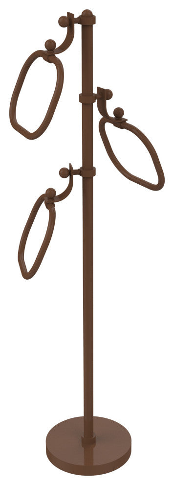 Towel Stand with 9" Oval Towel Rings, Antique Bronze