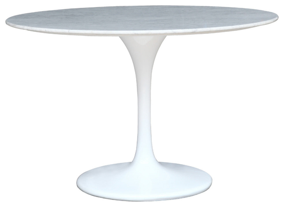 Tulip Faux Marble Table 39", White
