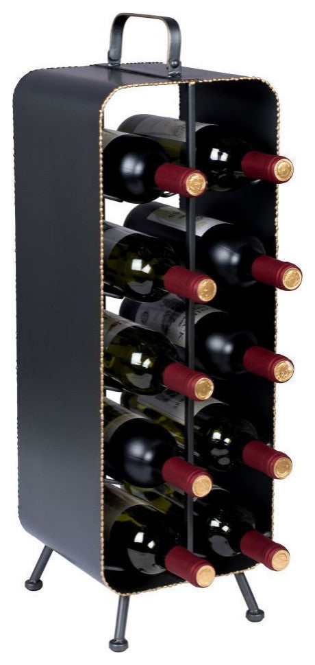Gray Metal Wine Rack | Dutchbone Stalwart