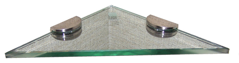 Tempered Glass Shelf Triangle Corner, Stainless Steel Brackets