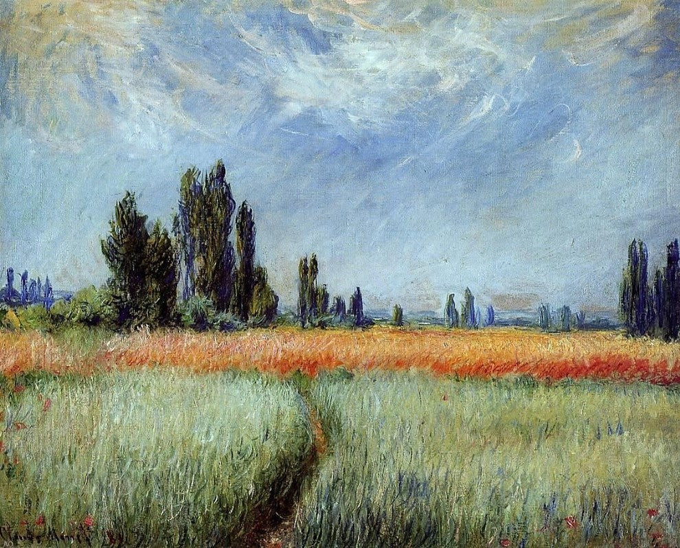 Claude Oscar Monet The Wheat Field, 20"x25" Wall Decal Print