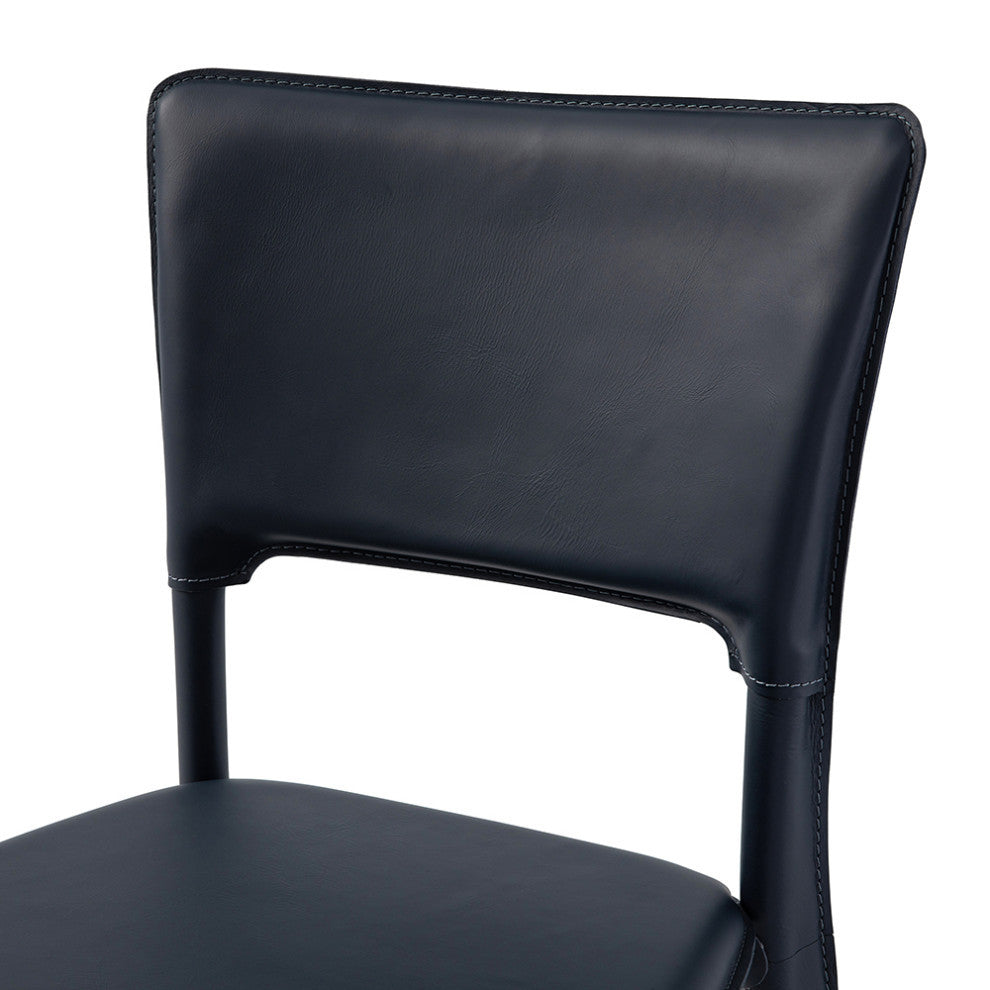 Metro Top Grain Leather Counter Stool, Heritage Leather-Chocolate