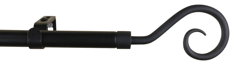 5/8" Diameter Domanda Curtain Rod, Black, 48"-84"