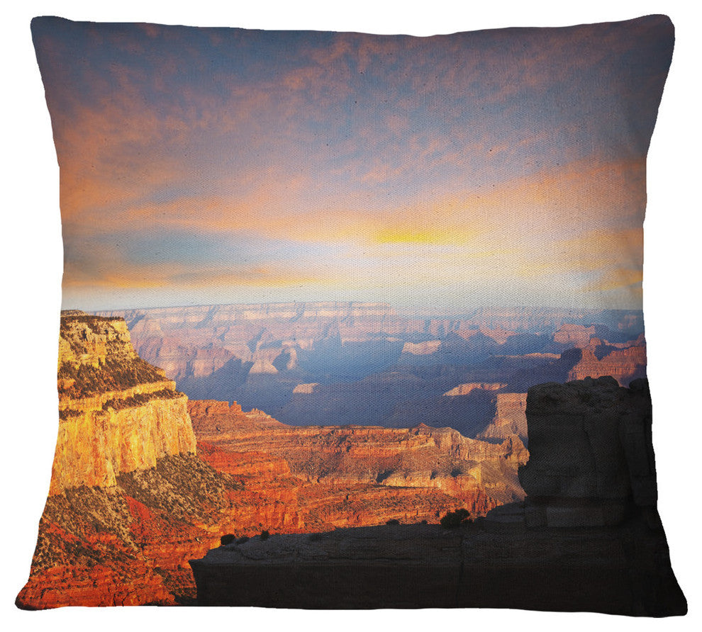 Beautiful View of Grand Canyon Landscape Wall Throw Pillow, 16"x16"