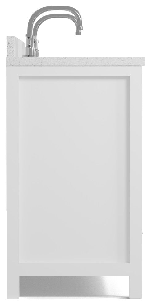 Caroline Avenue 72" Double Bathroom Vanity Set, White