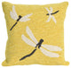 Frontporch Dragonfly Pillow, Yellow, 18"x18"