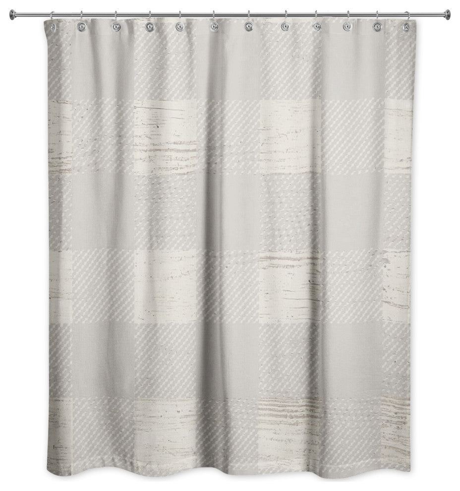 Gray Buffalo Check 71x74 Shower Curtain