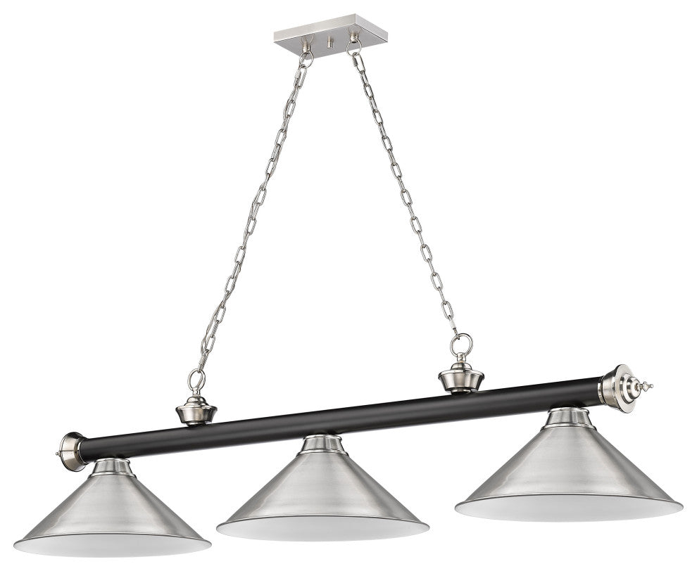 Zlite 2306-3MB-BN-BN15 3-Light Billiard, Brushed Nickel