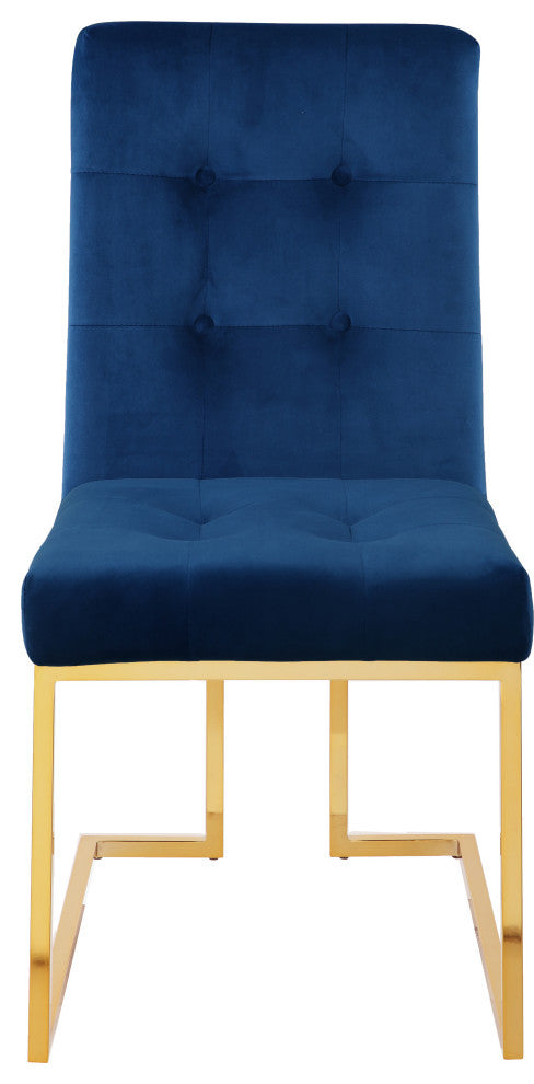 Pierre Velvet Upholstered Dining Chair (Set of 2), Navy