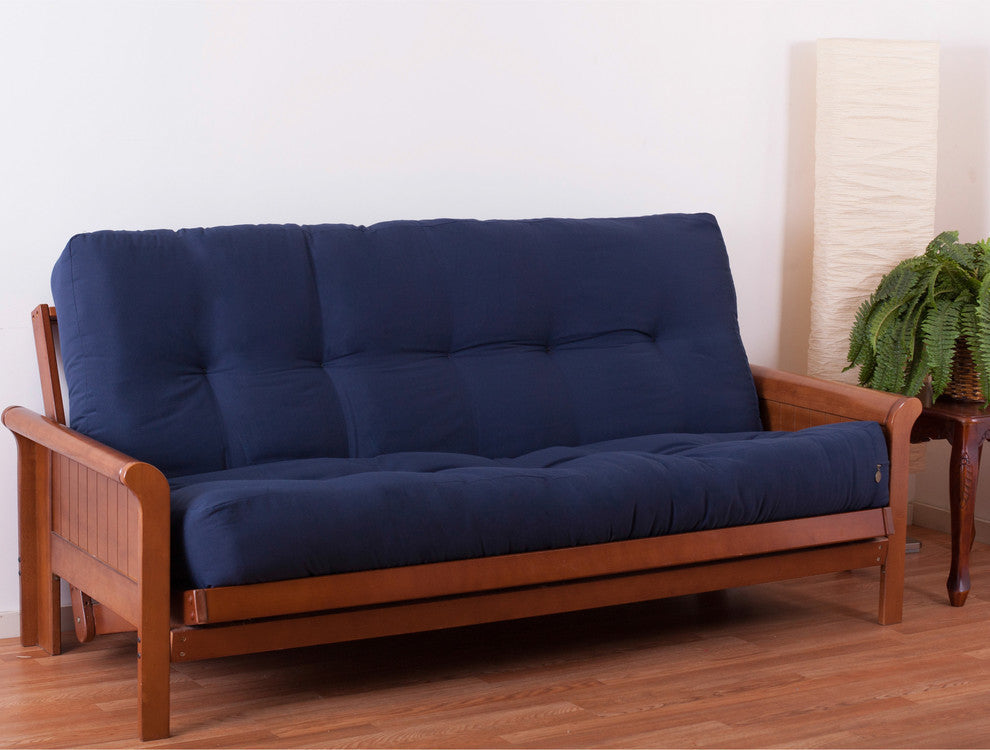 Blazing Needles Renewal 10" Twill Full Futon Mattress, Navy
