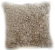 Plutus Champagne Persian Chila Animal Faux Fur Luxury Throw Pillow, 20"x20"