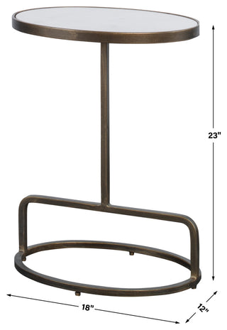 Uttermost Jessenia White Marble Accent table