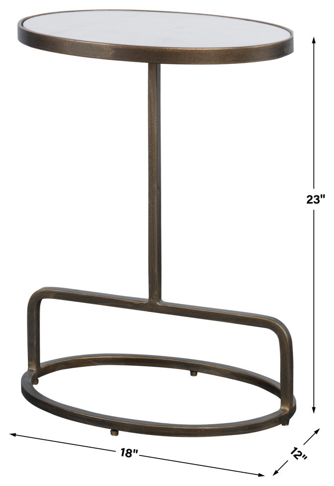 Uttermost Jessenia White Marble Accent table