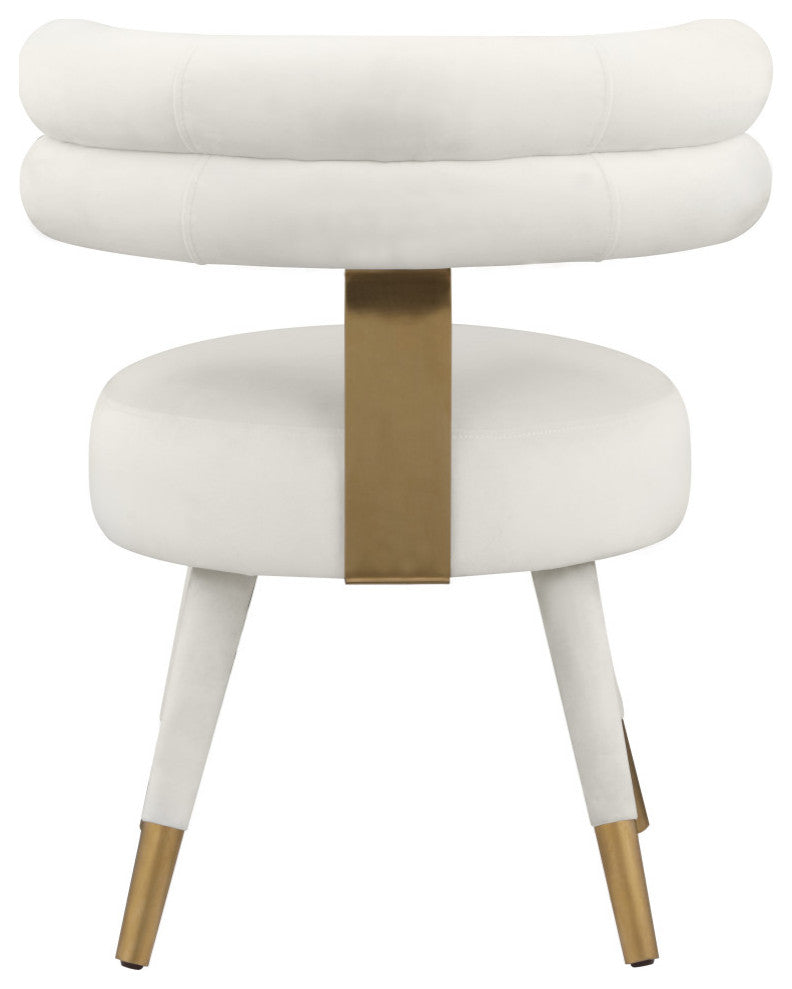 Fitzroy Velvet Upholstered Dining Chair (Set of 2), Cream