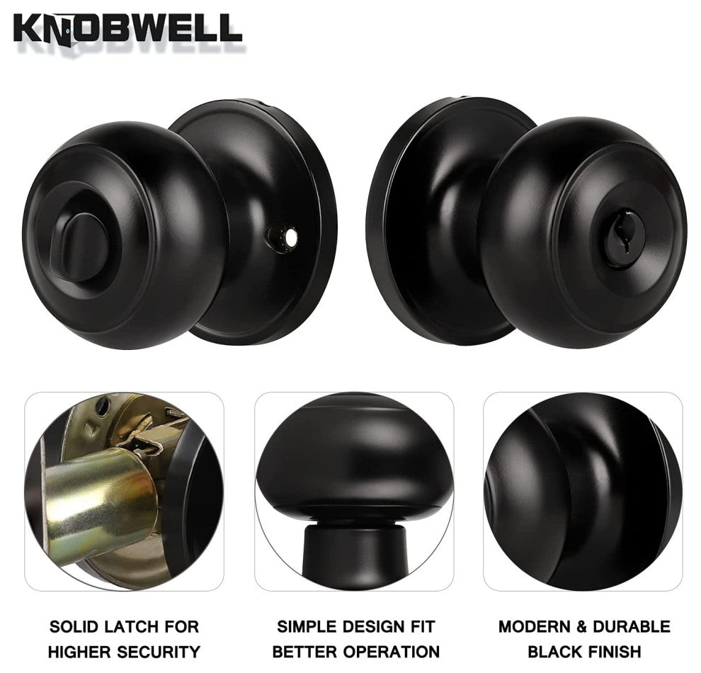 Exterior Door Knob with Key, Pack of 5