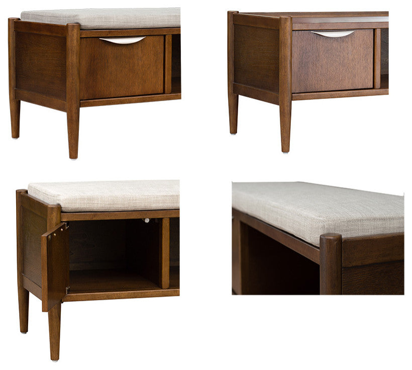 INK+IVY Arcadia Accent Bench With Storage and Upholstered Cushion