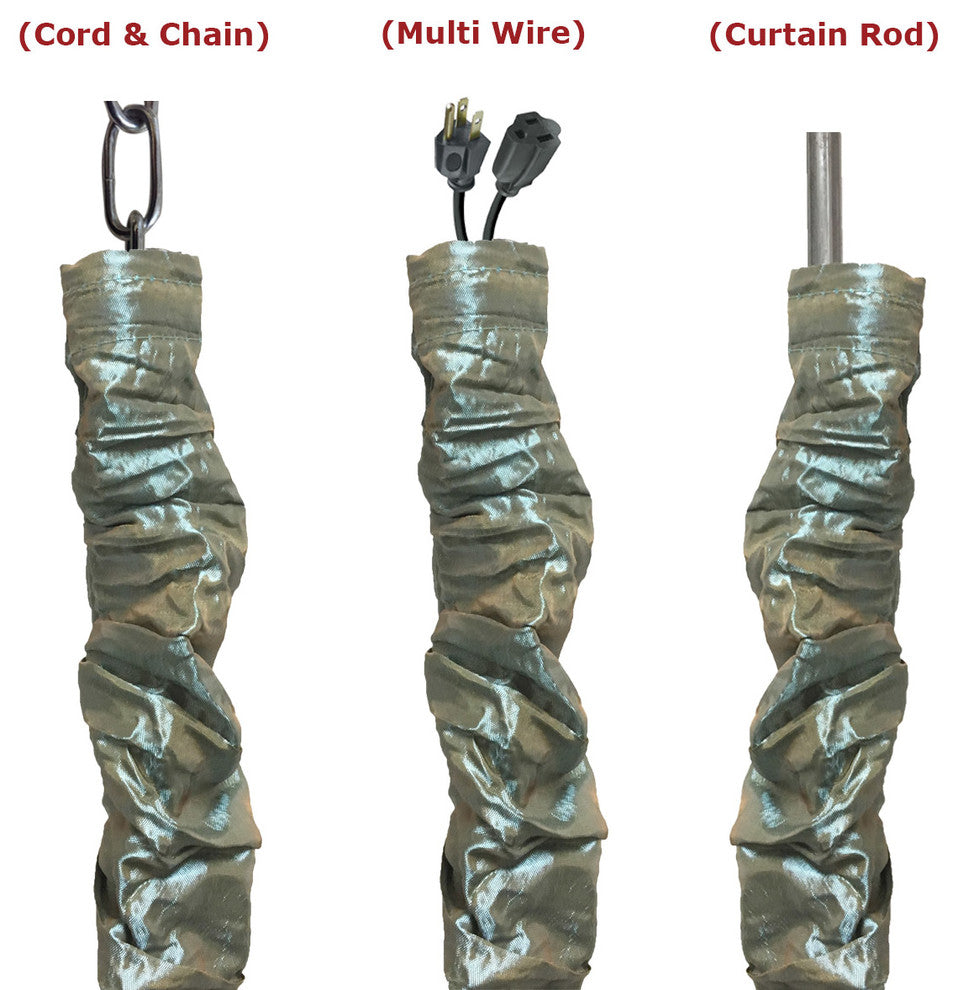 Royal Designs Cord/Chain Cover, 4', Touch Fastener, Green Gold