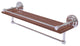 Que New 22" Wood Shelf with Gallery Rail and Towel Bar, Polished Chrome