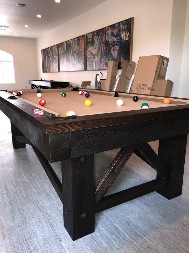 McCormick Pool Table in a Smokehouse Finish With Accessories