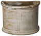 Semicircle Pot White Wash 20X12X15"D