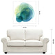 "Evolving Planets" Blue Abstract Wall Art Free Floating Tempered Glass Print