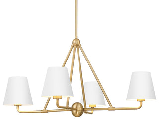 Crystorama Lighting Group XAV-B9304 Xavier 4 Light 32"W - Vibrant Gold / White